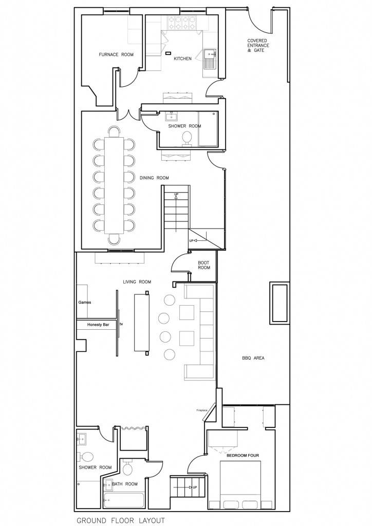 Chalet Jora - Ground Floor Plan - Total Chalets